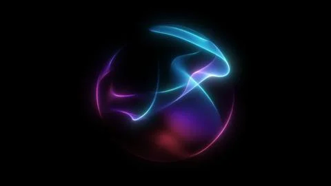 Glowing blue magenta gradient sphere luminous wavy purple 3D ball bright we.. Stock Illustration