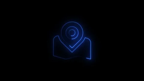 Glowing blue map pin icon animation on open book background Stock Footage 348022375
