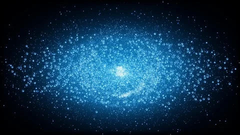 Glowing blue molecule particles Stock Footage 89182957