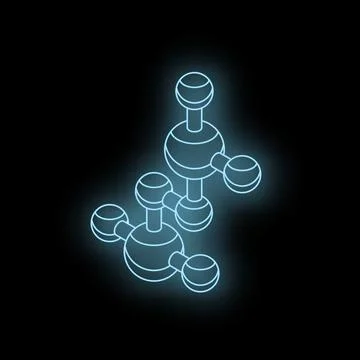 Glowing blue molecule structure representing scientific research and innovati Stock Illustration