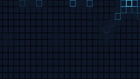Glowing Blue Mosaic Grid Background Seamless Loop Stock Footage 342366045