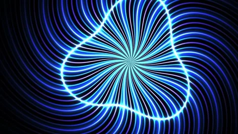 Glowing Blue Neon Blob Morphing and Pulsating on Black Loop Background Stock Footage 344720648