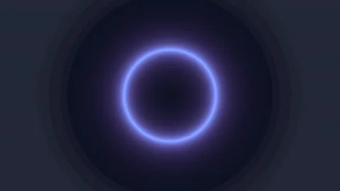 Glowing Blue Neon Circle on Dark Background Seamless Loop Stock Footage 340756972