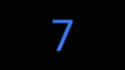 Glowing blue neon countdown from 10 to 1, animation on a black background Stock Footage 141854193