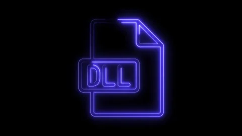 Glowing blue neon D L file icon with transparent background representing dy.. Stock Footage 314554605