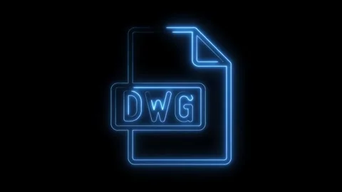 Glowing blue neon D W G file icon isolated on black background futuristic d.. Stock Footage 314556698