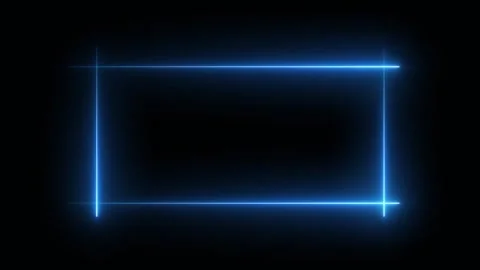 Glowing blue neon frame animation isolated on black background Stock Footage 324914447