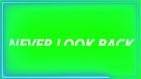 Glowing blue neon frame on green screen. Rectangular light border for chroma Stock Footage 340942233