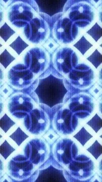 Glowing blue neon geometric pattern with symmetrical grid 스톡 일러스트
