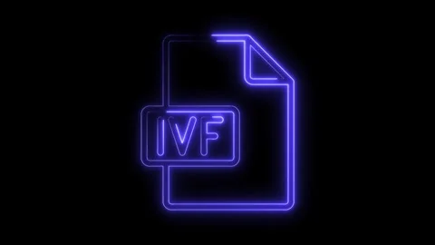 Glowing blue neon I V F file icon isolated on black background futuristic d.. Stock Footage 314553220
