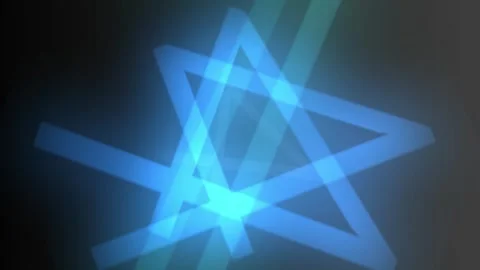 Glowing blue neon light design elements intersecting Stock Footage 329768495