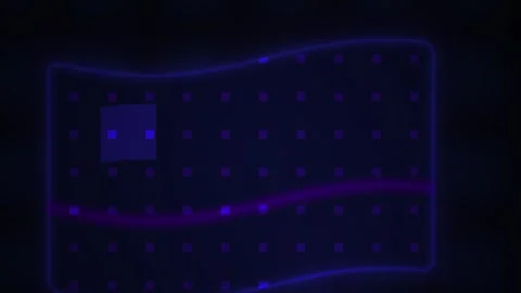 Glowing blue neon light rectangle shapes. Stock Footage 335354599
