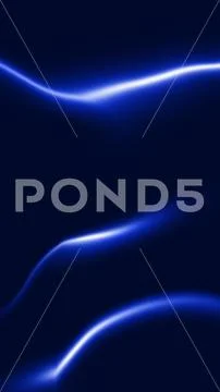 Glowing blue neon light trails on dark background PSD Template