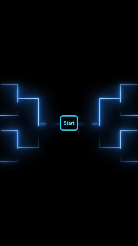 Glowing Blue Neon Lines Forming a Symmetrical Pattern with a Central " Star.. Stock Footage 337461067