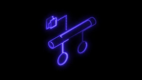 Glowing blue neon music note icon with abstract futuristic elements and tra.. Stock Footage 314703285