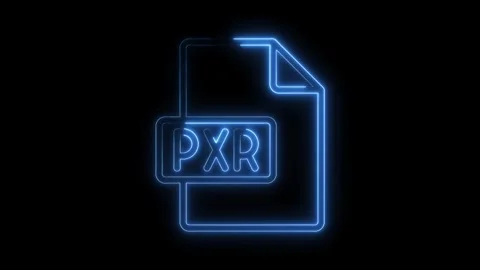 Glowing blue neon P X R file icon with transparent background futuristic di.. Stock Footage 314554356