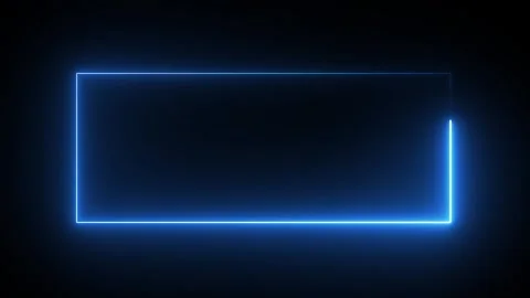 Glowing Blue Neon Rectangle Border on animation Black Background frame 库存影片 321855672