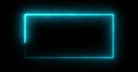 Glowing Blue Neon Rectangle Frame Stock-Footage 327780693