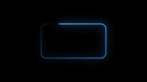 Glowing blue neon rounded rectangle border on black background abstract dig.. 库存影片 315496646