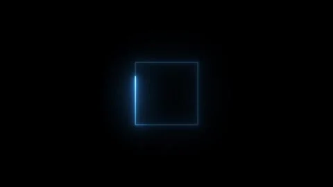 Glowing blue neon square border loading animation - futuristic digital tech.. Vídeos de archivo 339341381