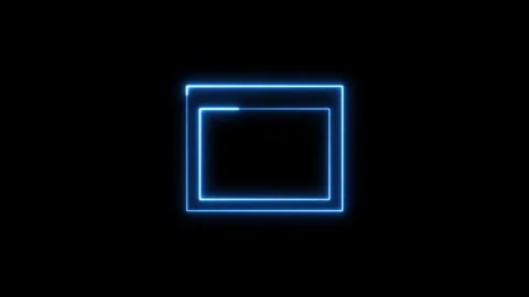 Glowing blue neon square frame motion graphic animation loop video. Stock-Footage 337081719
