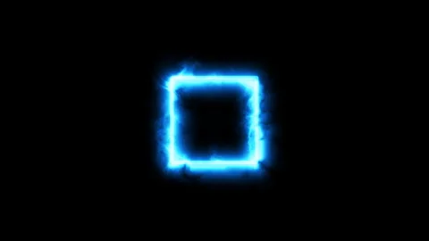 Glowing Blue Neon Square Sphere Rectangle Frame Stock Footage 316878283