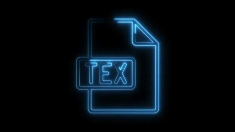 Glowing blue neon T E X file icon on black background futuristic digital do.. Stock Footage 314554663