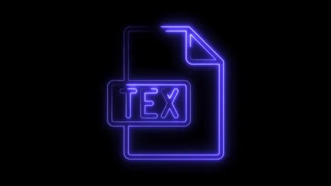 Glowing Blue Neon T E X File Icon Isolated on Black Background Futuristic D.. Stock Footage 314554664