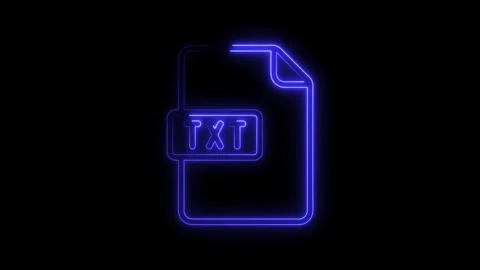 Glowing Blue Neon T X T File Icon Isolated on Black Background Futuristic D.. Stock Footage 314701368