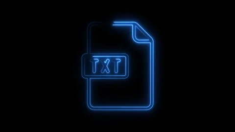Glowing blue neon T X T file icon isolated on black background futuristic d.. Stock Footage 314701371