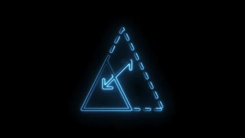 Glowing blue neon triangle with arrows and dashed line indicating growth pr.. Stock Footage 314558148