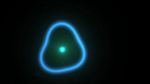 Glowing blue neon triangle shape. Stock Footage 340017889