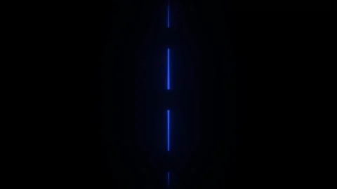 Glowing blue neon vertical light lines on black background 库存影片 345639817