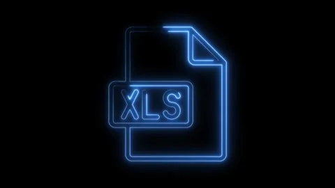 Glowing blue neon X L S file icon isolated on black background futuristic d.. Stock Footage 314554562
