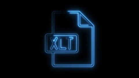 Glowing blue neon X L T file icon isolated on black background futuristic d.. Stock Footage 314556902