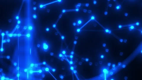 Glowing blue network of connected nodes and lines Stock Footage 328665187