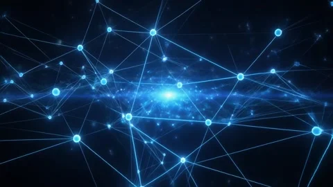 Glowing blue network connections spreading across digital space 库存影片 337874402