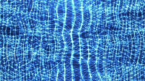 Glowing blue network of interconnected lines and nodes on a dark background. Stock Footage 314060614