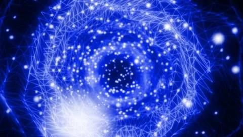 Glowing blue network nodes and connected lines Stock Footage 329997361