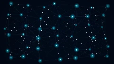 Glowing Blue Network Nodes Connecting Motion Graphics Background 스톡 동영상 347963515