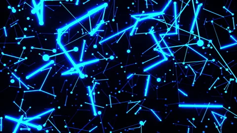 Glowing Blue Network Plexus Animation Looped Node Connection Background 動画素材 346841882