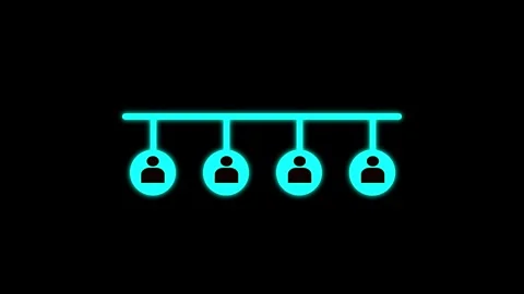 Glowing Blue Network Structure with Futuristic Team Connection Icons Stock Footage 311730426
