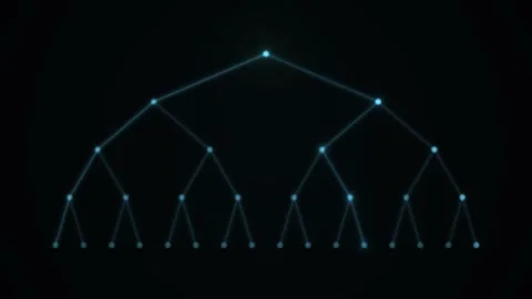 Glowing Blue Network Tree Seamless Loop Stock Footage 340597213
