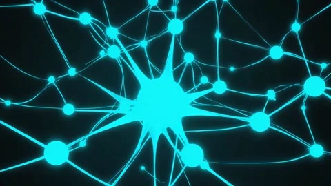 Glowing blue neural network connections pulsing with digital energy abstrac.. Stock Footage 321340484