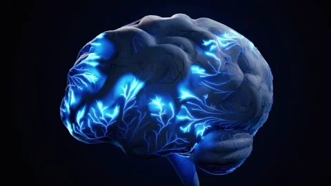 Glowing Blue Neural Network in Human Brain Stock Footage 327668983