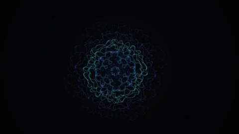 Glowing Blue Neural Network Patterns Evolve. Stock Footage 335109416