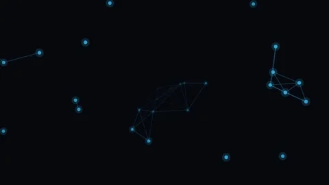 Glowing Blue Neural Network Plexus Animation Stock Footage 341834525