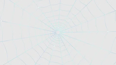 Glowing Blue Neural Spiderweb with Light Pulses - 4K Alpha Loop Stock Footage 346539002