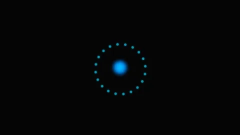 A glowing blue orb surrounded by a circular pattern of small light dots 库存影片 339617513