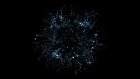 Glowing Blue Particle Blast Stockbeeldmateriaal 346303555